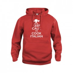 Felpa Cappuccio Keep Calm Rossa