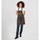 Grembiule Pettorina Denim Elasticizzato Marrone