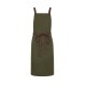 Grembiule Pettorina Verde con Bretelle a Contrasto