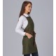 Grembiule Pettorina Verde con Bretelle a Contrasto