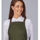 Grembiule Pettorina Verde con Bretelle a Contrasto