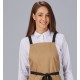 Grembiule Pettorina Camel con Bretelle a Contrasto