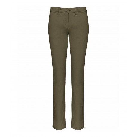 Pantalone Chino Donna Kaki
