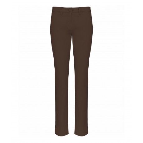 Pantalone Chino Donna Marrone