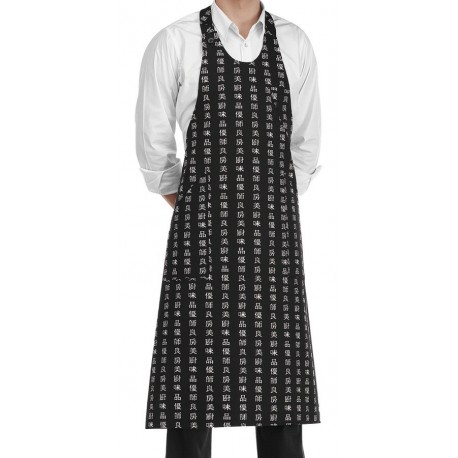Grembiule Bistrot Gessato Largo Nero