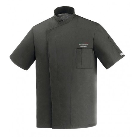 Giacca Cuoco Ottavio Nero Ultraleggera Chef Italia M/Corte
