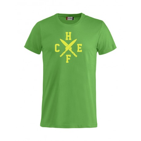 T-Shirt Chef Coltelli Verde Acido
