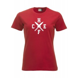T-Shirt Donna Chef Coltelli Rossa
