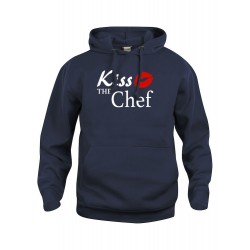 Felpa Cappuccio Blu Kiss the Chef