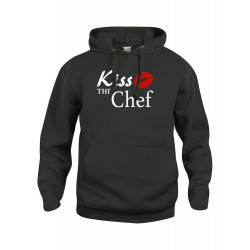 Felpa Cappuccio Nera Kiss the Chef