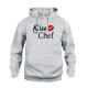 Felpa Cappuccio Grigia Kiss the Chef
