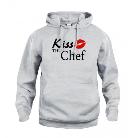 Felpa Cappuccio Grigia Kiss the Chef