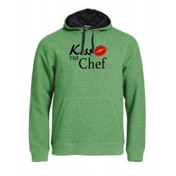 Felpa Top Cappuccio Verde Melange Kiss the Chef
