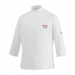 Giacca Cuoco Slim Bianca Microfibra Kiss The Chef
