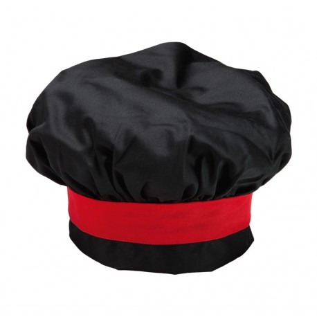 Cappello Cuoco Nero-Rosso