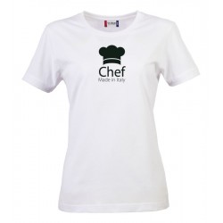 T-Shirt Donna Chef Made in Italy Bianca