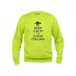 Felpa Girocollo Keep Calm Fluo