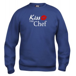 Felpa Girocollo Kiss the Chef Blu