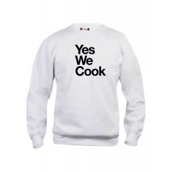 Felpa Girocollo Yes We Cook Bianca