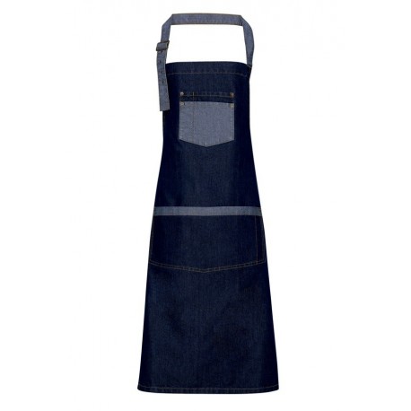 Grembiule Pettorina Contrast Denim Blu