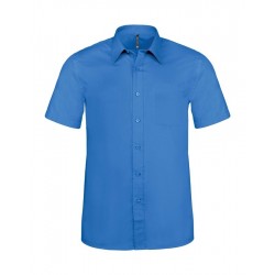 Camicia Uomo Policotone Manica Corta Azzurra