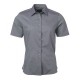 Camicia Donna Policotone Manica Corta Argento