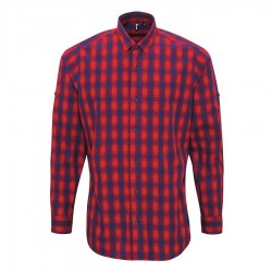 Camicia Uomo Mulligan Quadri Rosso/Blu