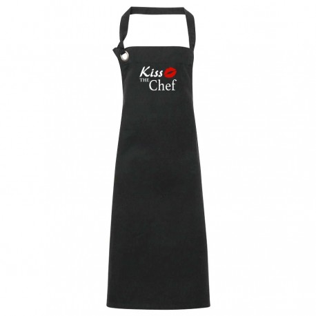 Grembiule Canvas Nero Kiss The Chef