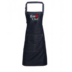 Grembiule Denim Blu Kiss The Chef