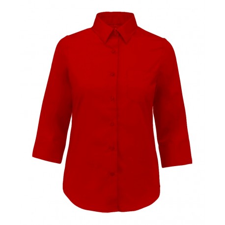 Camicia Donna Policotone Manica 3/4 Rossa 