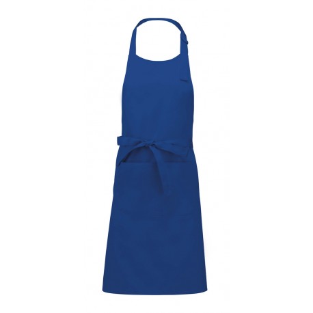 Grembiule Pettorina Cotone Azzurro