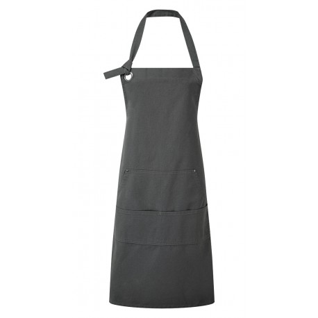 Grembiule Canvas Con Tasca Grigio