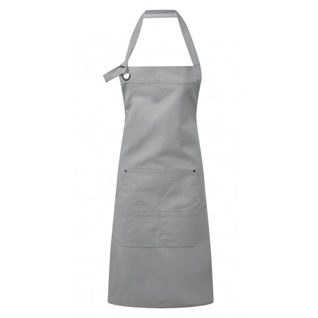 Grembiule Canvas Con Tasca Argento