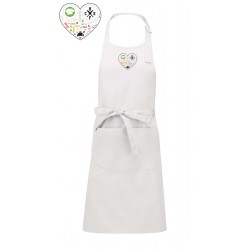 Grembiule Pettorina Cotone Bianco Chef Cuore