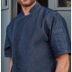 Giacca Cuoco Zip M/Corte Jeans Blu
