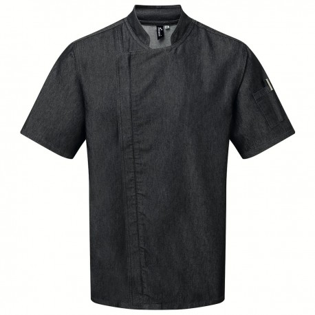 Giacca Cuoco Zip M/Corte Jeans Nero