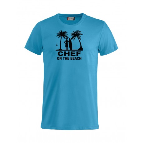 T-Shirt Chef On The Beach Turchese