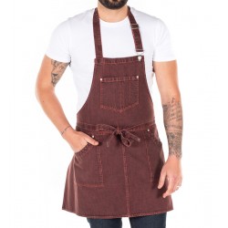 Grembiule Pettorina Denim Bordeaux