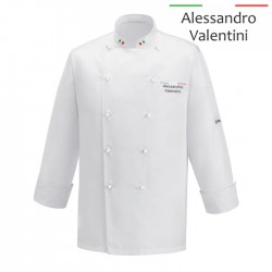 Giacca Cuoco Chef Italia Microfibra Bianca