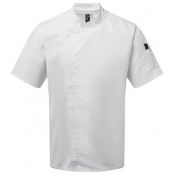 Giacca Cuoco Zip M/Corte Bianco