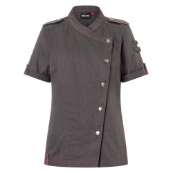 Giacca Cuoco Donna Rock Chef Maniche Corte Nero